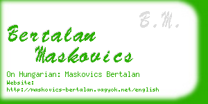 bertalan maskovics business card